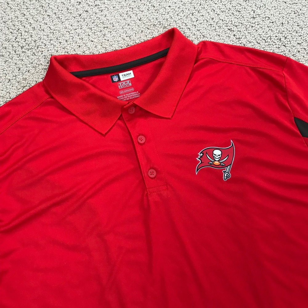 NFL Tampa Bay Buccaneers Polo Shirt Mens 2XL Red TX3 Cool Performance Top